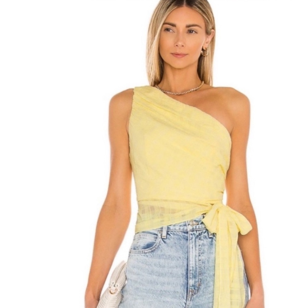 Amanda Uprichard Sleeveless Bexley Top in Allegro/Lemon Yellow size XS